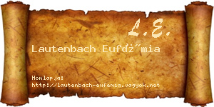 Lautenbach Eufémia névjegykártya